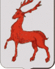 blason Chohan d'argent au cerf passant de gueules